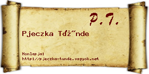 Pjeczka Tünde névjegykártya